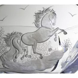 Other Goods * Cristal Bol cu motiv ecvestru 25 cm (Sze16416)