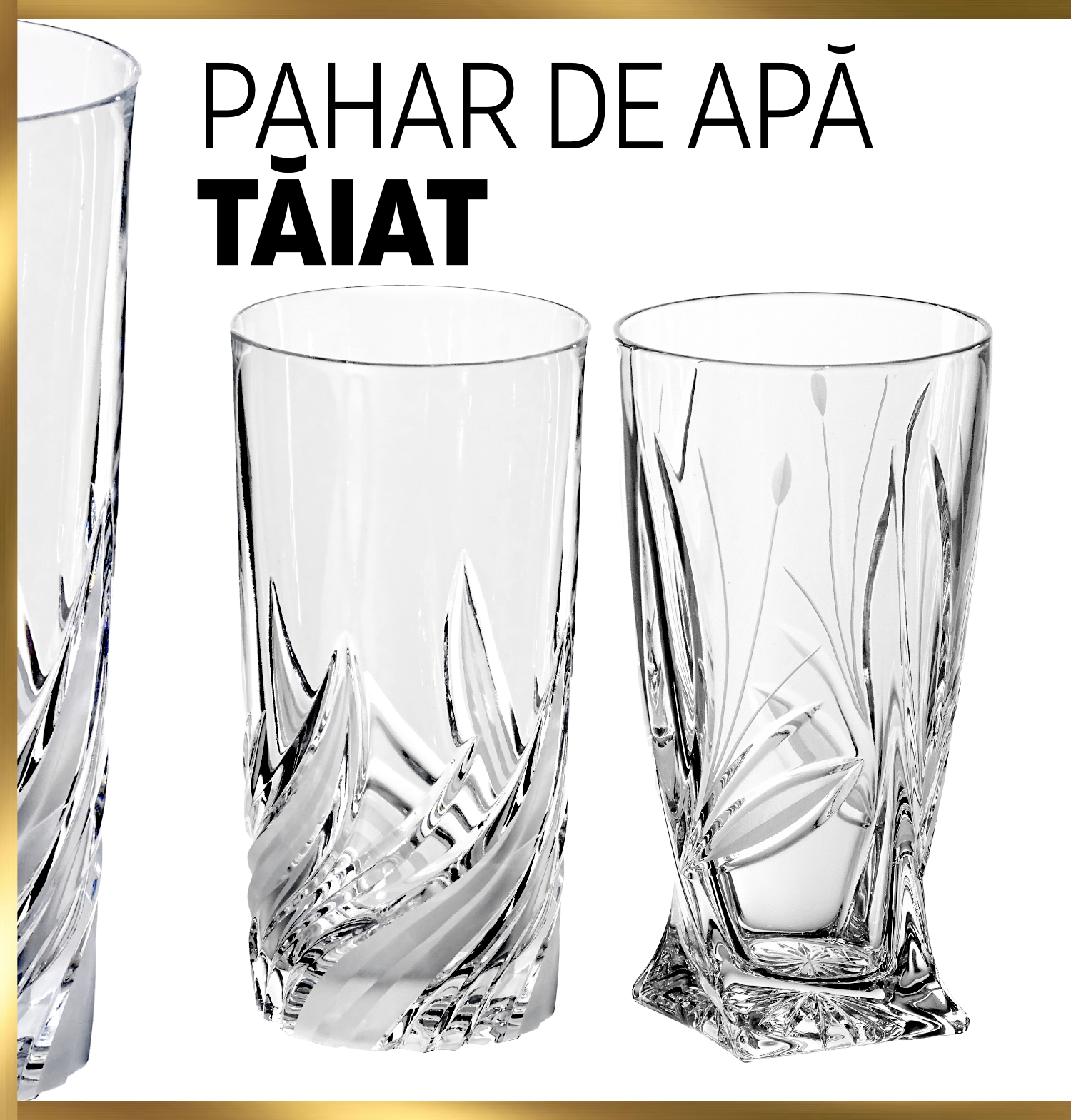 Pahare de apă cristal